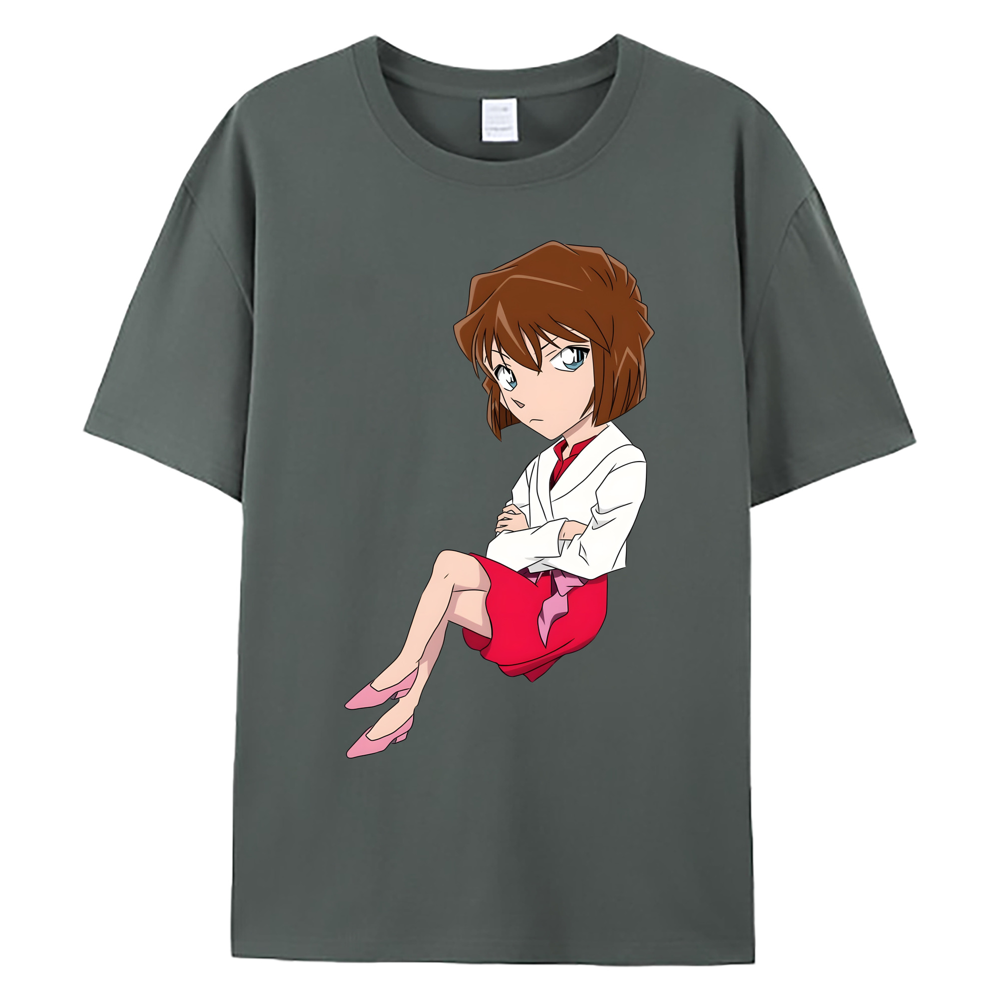 （画像用） 名探偵コナン 灰原 哀 はいばら あい Detective Conan Anita Hailey、Vi Graythorn Haibara Ai 綿100％ メンズ半袖Tシャツ｜肌触りやわらか＆通気性